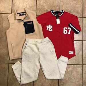 Boys Polo Ralph Lauren & Vineyard Vines Lot-Joggers, Jersey Shirt,& Vest-Size M